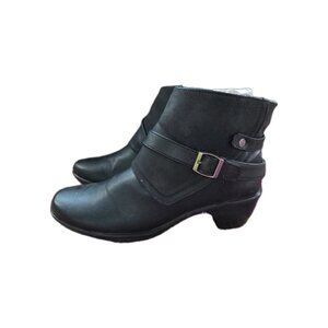 Easy Street Comfort Amanda Ankle Boots Faux Leather Womens Size 9 Black Boots